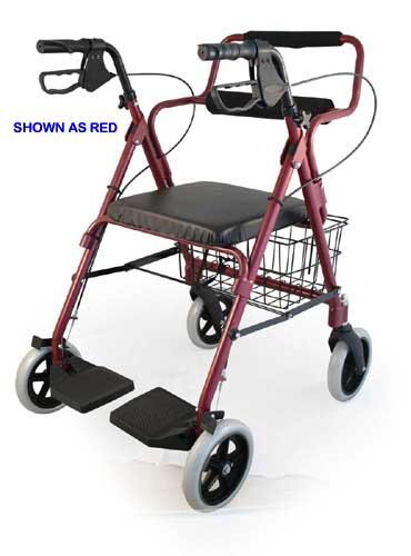 Combination Red Rollator & Transport Wheelchair