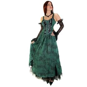 Miederkleid, Gothic, Mieder Kleid Dark Lady Gr. 34-46 103 Grün