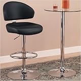 IMAGE OF Coaster 29-Inch Dining Barstool, Black and Chrome