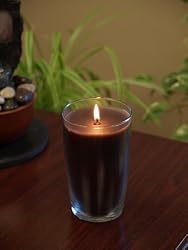 Filled Candle in Carmona Jar- Patchouli Vanilla Scent, 19 oz