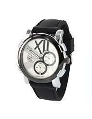 Mark Naimer Fashion Watch in Black Silicone Band with Beige Stylish Dial and Mini Dial Displays