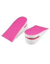 Beauty: Rosallini Pair Dual Layers Foam 2" Up Height Insoles Heel Pads Fuchsia White for Lady - Rosallini