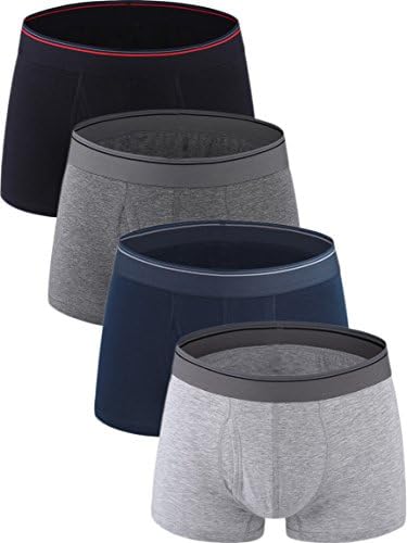 Neleus Men's 4 Pack Cotton Separate Pouches Trunks,622,Black,Dark Grey,Dark Blue,Light Grey,USA XL,Tag 2XL
