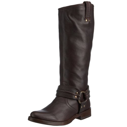FRYE Women's Maxine Trapunto Harness Boot,Dark Brown,10 M US