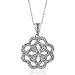 10K White Gold Diamond Flower Pendant w/ 18 Chain