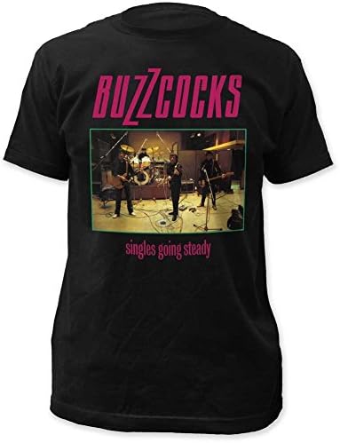 Buzzcocks - Mens Singles Going Steady Fitted Jersey T-Shirt, Size: Large, Color: Black