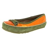 AWOL Nancy Womens Shoes Flats Low Heels Leather Suede Metallic Olive Green Orange Carrot