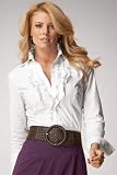 Metrostyle Ruffled Stretch Shirt