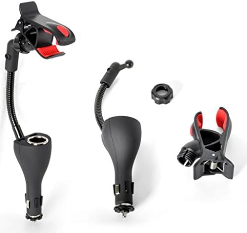 Eggsnow Universal Car Cradle Mount Holder Clamp with Dual USB Charger for iPhone 6 (4.7)/5S/5C/4S/4, Samsung Galaxy S5/S4/S3/Note 4/3, Google Nexus 5/4, LG G3,Blackberry - Retail Packaging - Black