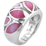 Sterling Silver Pink Mother Of Pearl Flower Petals Ring