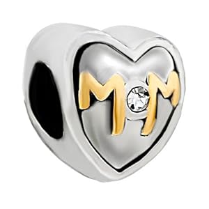 Pugster Mom Rhinestone Bead Fits Pandora Charms And Beads Gifts For Mother