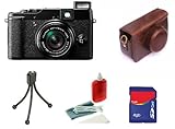 Fujifilm X10 USA 12 MP APS-C CMOS EXR Digital Camera kit WSP Leather Case, 4Gb Card, Mini Tripod, Cleaning kit