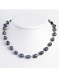Sterling Silver 16in Freshwater Cultured Peacock Pearl Necklace Metal Wt- 3.23g