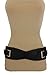 TFJ Women Elastic Belt Wide Faux Leather Gold Double Metal Buckles S M Black
