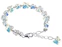 Clear Crystal Butterfly .925 Silver 5.5" 6" 6.5" 7" Length Adjustable Kids Bracelet Lobster Clasp