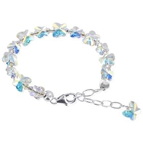 Clear Swarovski Crystal Butterfly Sterling Silver 5.5