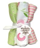 Trend Lab Tiptoe Tulip Blooming Bouquet Burp Cloths, Set of 4