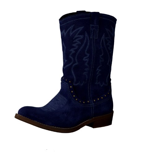 Bronx Damen Lederstiefel (Blau, 37)