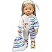 Cute Baby Doll Clothes Clothing Dresses Blue Stripes Rompers Jumpsuit Pajames Outfits with Hat for 14 Inches American Girl / Boy Dolls