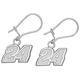 LogoArt Jeff Gordon Sterling Silver Small Number Dangle Earrings