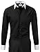 IDARBI Men's Two Tone Long Sleeve French Convertible Button Down Dress Shirt