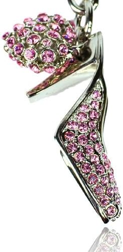 SouthShore Jewels Swarovski Elements Crystal High Heel & Heart Keychain - Pink