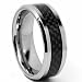 8MM Men's Tungsten Carbide Ring Wedding Band W/ Carbon Fiber Inaly sizes 5 to 15