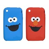 i.Sound Sesame Street Silicone Sleeve for iPhone 3G/3GS - Elmo and Cookie Monster - Double Pack