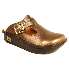 Alegria Clogs in Classic Bronze Metallic Leather ALG-201