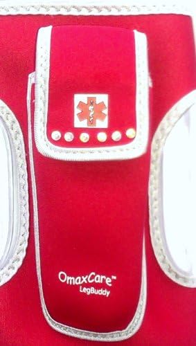 Epipen Legbuddy with Swarovski Stones Scarlet Red Size S-medium