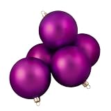 Pack of 16 Matte Purple Excitement Glass Ball Christmas Ornaments 3.25