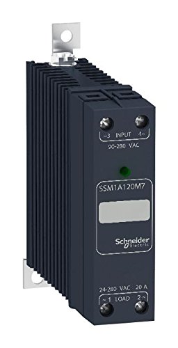 SCHNEIDER ELECTRIC SSM1A130M7 Solid State Relay, SPST-NO, 30 A, 280 VAC, DIN Rail, Screw