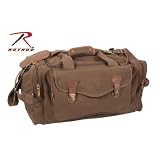 Brown Leather Canvas Travel Bag