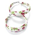Hoop Pierced Fashion Earrings Pink & White