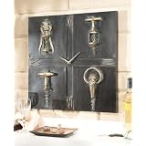 22 Square Corkscrew Wine Bottle Opener Pattern Wall Clock by Wine Accessories