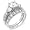 Sterling Silver Cubic Zirconia CZ Wedding Engagement Ring Set Sz 5