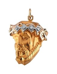 Head Of Jesus Crown Pendant With Diamond 14K Gold Yellow R16927