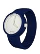 O Clock Unisex Original White Face Watch Ocw12-M (Medium) with Ocean Blue Hypoallergenic Silicon Rubber Watch Strap