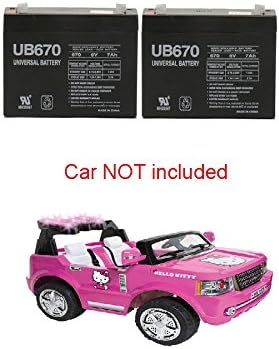 2 Replacement Batteries for 12V Hello Kitty SUV Ride On Toy Battery Pair Set