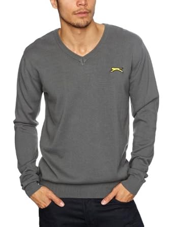 Slazenger Heritage Lytham V-Neck Men's Jumper Mid Grey X-Large: Amazon.co.uk: Clothing