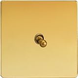 Varilight - 1G 1 or 2W 10A Classic Toggle Switch Dimension Screwless Polished Brass - XDVT1S