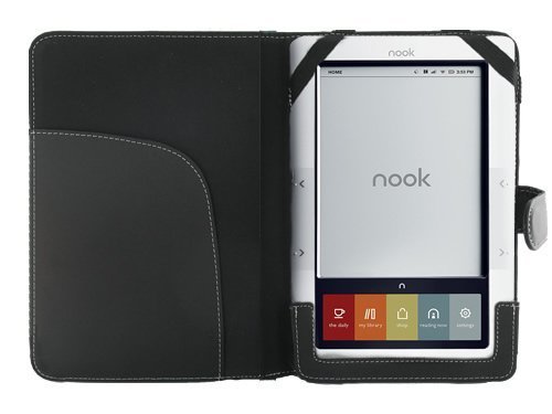Leather Case PU / Cover for Barnes and Noble Nook eBook Reader-Black