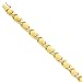 14k 7in Hollow Satin Polished X & Heart title=
