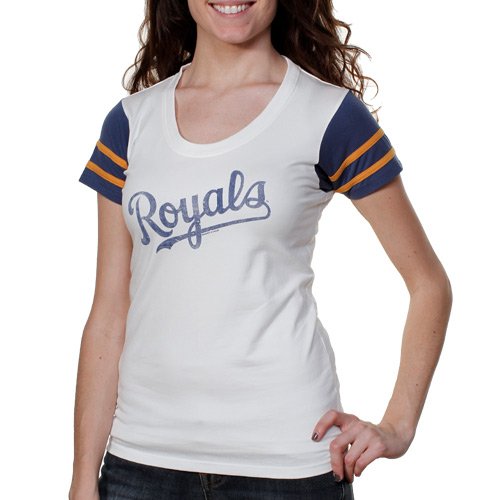 '47 Brand Kansas City Royals Ladies Grand Slam T-Shirt - White (Small)