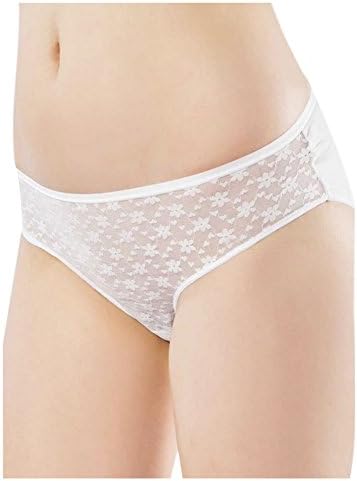 Bamboo Women's Lace Underwear Panties - Small - White