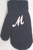 Dark Brown One Size Magic Mitten with Customer Chosen Pink Monogrammed Letter for Infant Girls Ages 0-2 Years