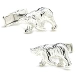 Polar Bear Sterling Silver Cufflinks Cuff Links