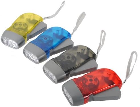 Hand Pressing 3 LED Dynamo Wind UP NB Flashlight Torch Color Optional (Gray)