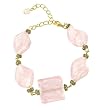 Bracelet - B58 - Murano Style Glass - Twists & Square ~ Pink (MBT3)