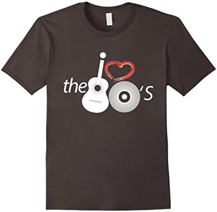 Men's I Love The 80's - T-shirt. I Love Guitar of The Eighties XL Asphalt